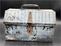 Heavy vintage Galvanized tool box