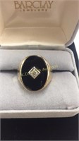 14k gold and onyx ring, 11 gtw