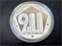.999 Fine Silver  911 Memorial 2001 - 2021 1 ounce