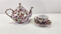 Vtg Formalities by Baum Bros Floral 6"Teapot with