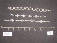 Lot of (4) Sterling .925 Bracelets