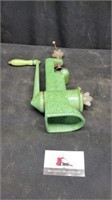 Vintaged Enameled green hand meat grinder