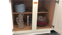 Glass and plastic ware Contents of Cabinet