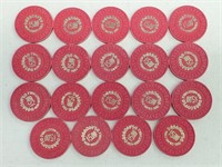 19 Red $5 Barney's Casino Chips