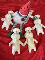 Pillsbury dough rubber dolls and gnome