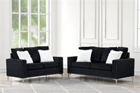 HH74497 Cinderella 2 Piece Black Sofa Set