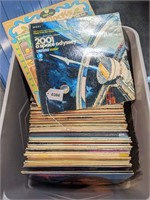 Large Misc Record Lot W/ Storage Bin