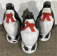 (II) 3 Blow Mold Penguins 22”