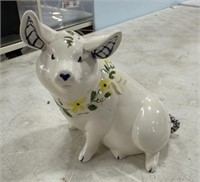 Signed Porcelain Hand Painted Pig