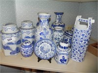 Lot of Blue and white Oriental Vases & Jars