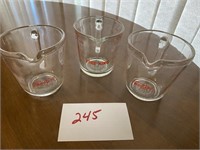 3 FIRE KING MEASURING CUPS