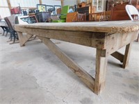 8 foot primitive wood bench