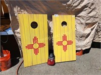 TWO CORN HOLE BOARDS