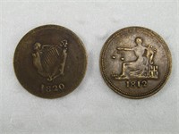 TRAY: CANADIAN BUST & HARP 1/2 PENNY TOKENS