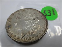 1883 Morgan silver dollar, x-fine