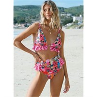 SPORLIKE Women High Waisted Swimsuit Ruffle