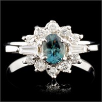 14K Gold 0.38ct Alexandrite & 0.32ctw Diamond Ring