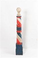 VINTAGE WOODEN BARBER SHOP POLE