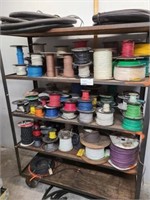 LOT OF VARIOUS WIRE W/ SHELF