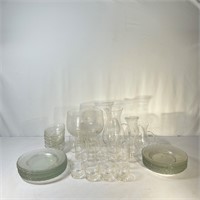 Clear Glass Floral Set
