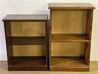 (E) 2 Wooden Bookcases, 3-Shelves, 21"x11"x33" &