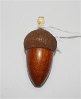 Victorian carved wooden acorn spool