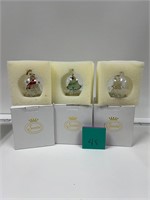 NIB Blown Glass Ornaments Snowman Christmas Tree