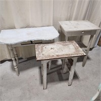 Three vintage project tables