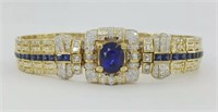 GIA 14.15 Cts Ceylon  Sapphire Diamond Bracelet