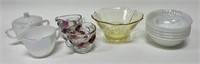 Glassware Lot incl Moonglow Sugar/ Cremer Set