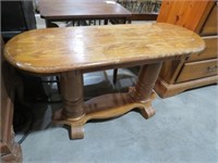OVAL OAK DBL TIERED ENTRY OR SOFA TABLE