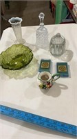 Candy dish, bell, vase tape measures