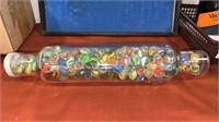 Glass rolling pin with Peltier banana marbles