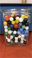 Glass block jar Game marbles