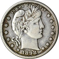 1898-S BARBER QUARTER - XF, OBVERSE CLEANED