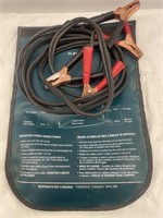 Motomaster booster cables in a storage bag.