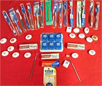 COLLECTION OF TOOTHBRUSHES AND DENTAL FLOSS LOT