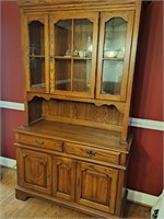 Vintage China Cabinet 2 Piece Unit