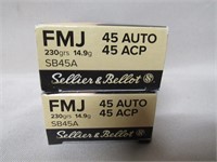 100 Rounds Sellier & Bellot 45ACP FMJ