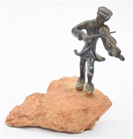 Sterling Figural Fiddler on Rock
