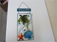 Metal "Welcome" Beach Theme Hanging Sign