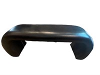 A Faux Leather Waterfall Bench 19.5H x 59W x 19D