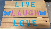 Beautiful Large Wooden Live Laugh Love Wall DecorW