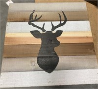 Beautiful Large Wooden Deer Decor NEW