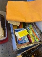 Box of cleaning supplies