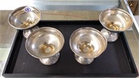 4 ELIVATED STERLING BON BON DISHES