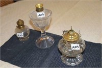 3 Oil Lamps (without Chimneys)