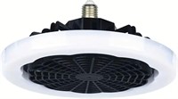 9 Socket Fan with Light  Dimmable  E26  Black