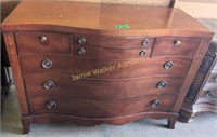 Antique Mahogany Serpentine Dresser With