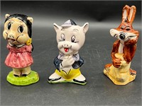 VTG WARNER BROS LOONEY TUNES AMARETTO DECANTERS